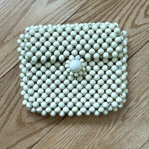 1.	Off-White wood-bead purse, small clutch style, lined
